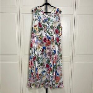 Danny and Nicole Women’s Faux Wrap Floral Sheath Garden Dress Plus Size 24W